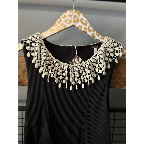 Free People Black Crochet Neck Dress | Size XS - Picture 4 of 7